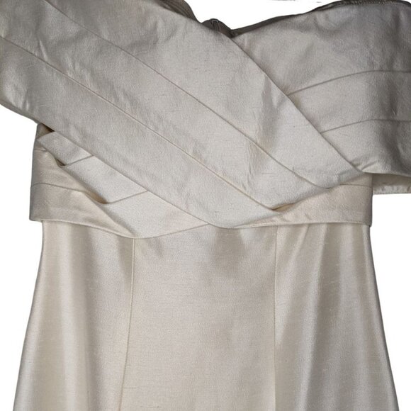 Watters Vintage Wedding Dress Off the Shoulder Timeless Sheath Gown Ivory Size 8 - Picture 3 of 11